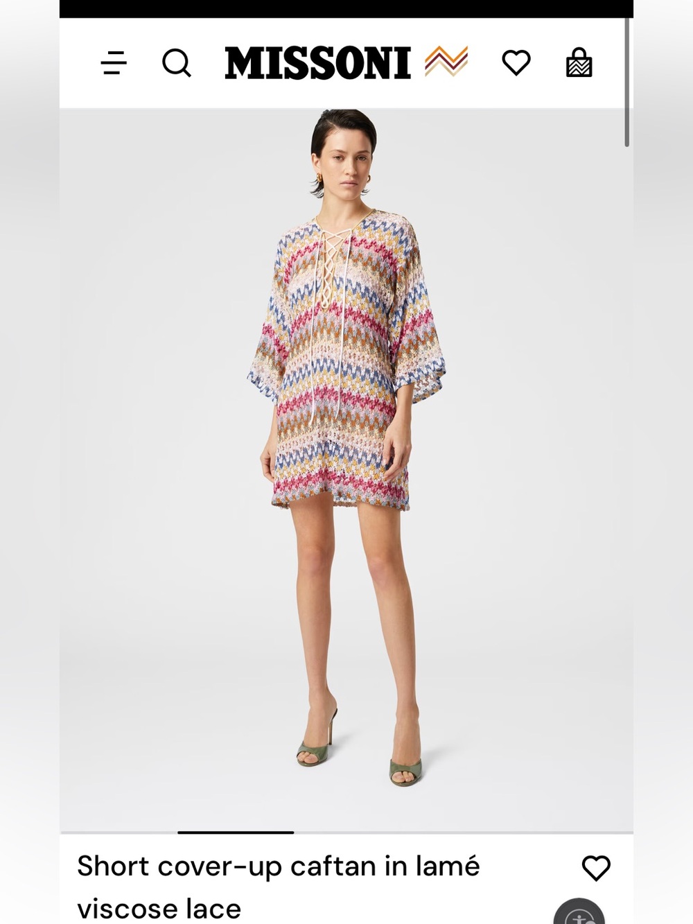 Missoni Cover-Up (short cover-up caftan in lamé viscose lace)